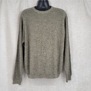 VOX Vintage  Silk Cotton Blend Crewneck Sweater Heathered Olive Green Men's XL